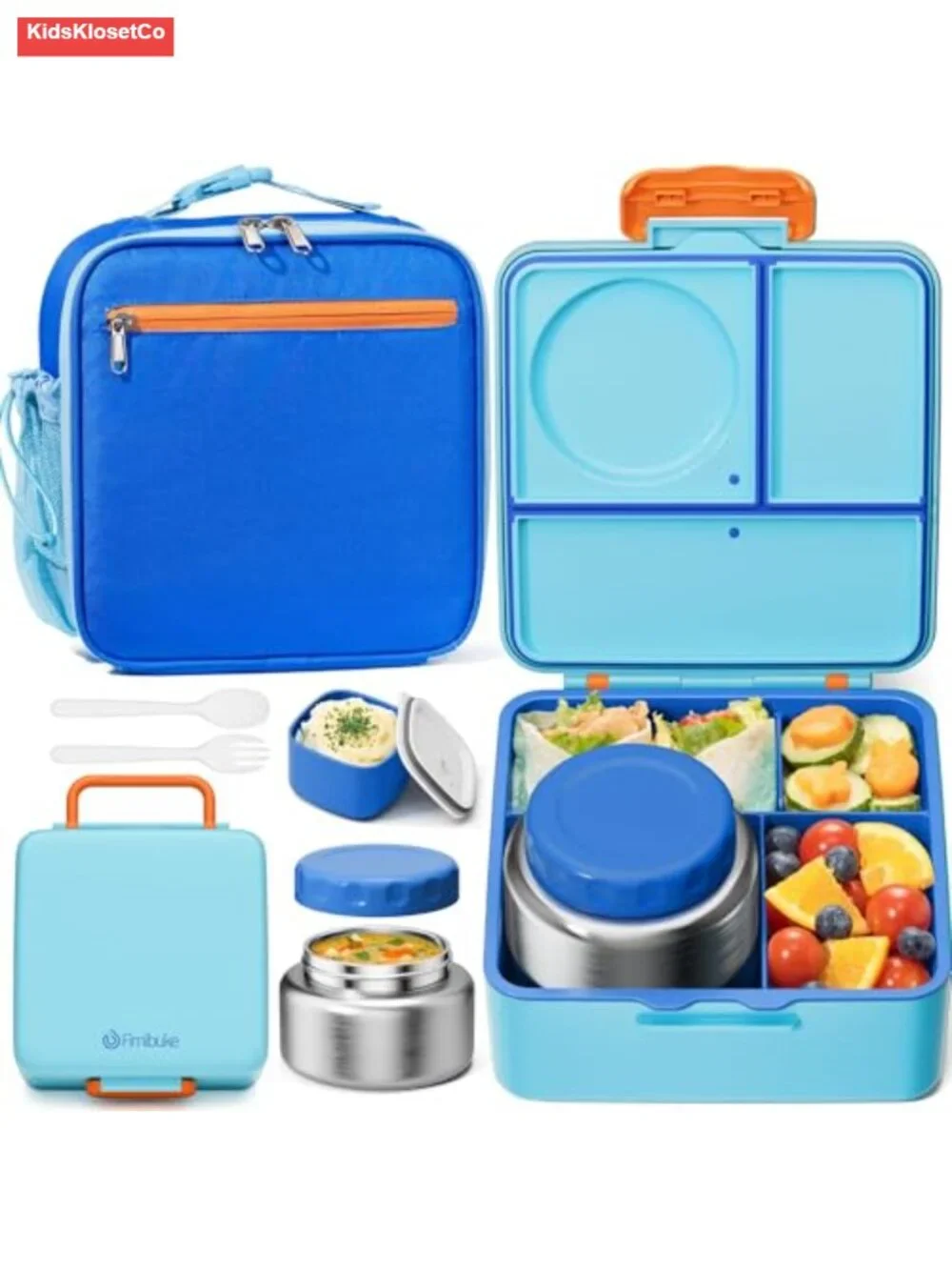 Kids Bento Lunch Box Leakproof with Thermo & Utensils